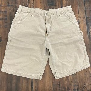 Mens Carhartt Work Carpenter Shorts Size 40 Tan
